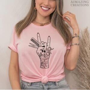 Stylist Tool Tattoo Hand Graphic Tee Size XL